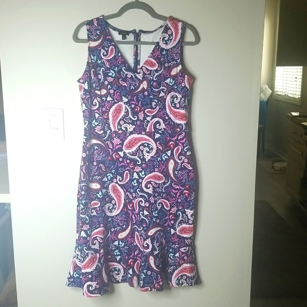TALBOTS Sleeveless Midi Paisley print dress